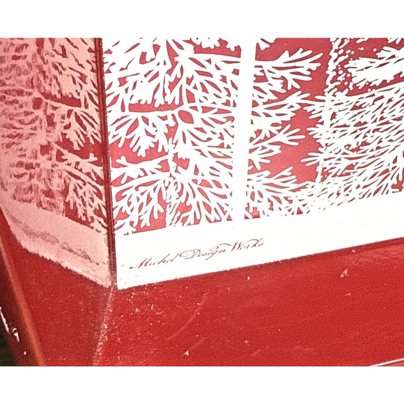 Michel Design Works Tray Red White Snowy Woodland Scene Christmas Winter Holiday - Picture 3 of 10